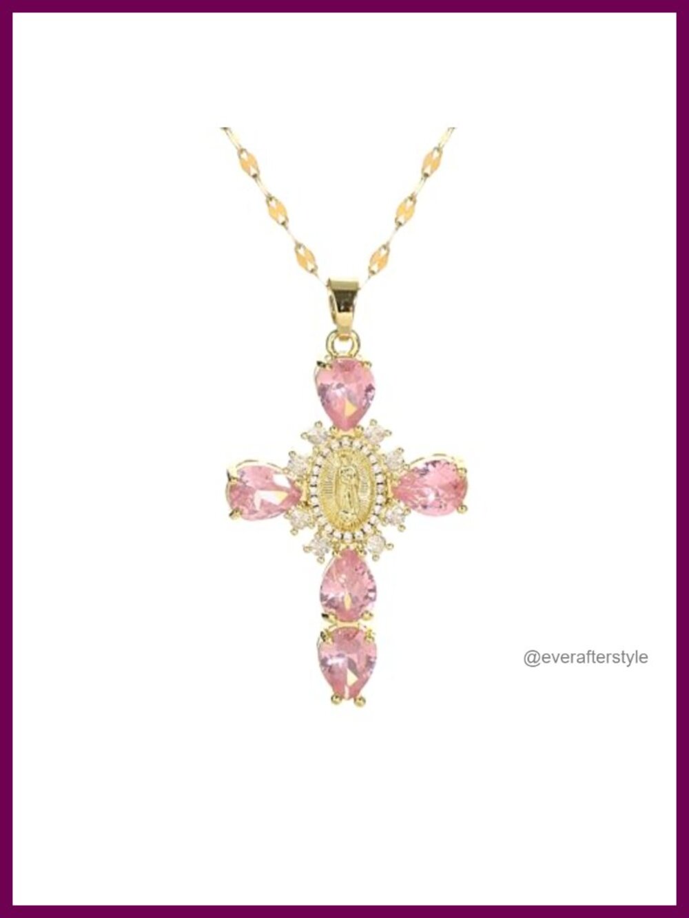 14K Gold Filled Chunky Cross Necklace Zircon Crisscross Choker